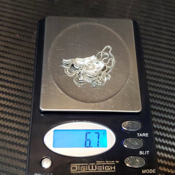 18 Inch 925 Sterling Silver Ruby Eye And Shell Belly Elephant Necklace - Picture 7 of 7